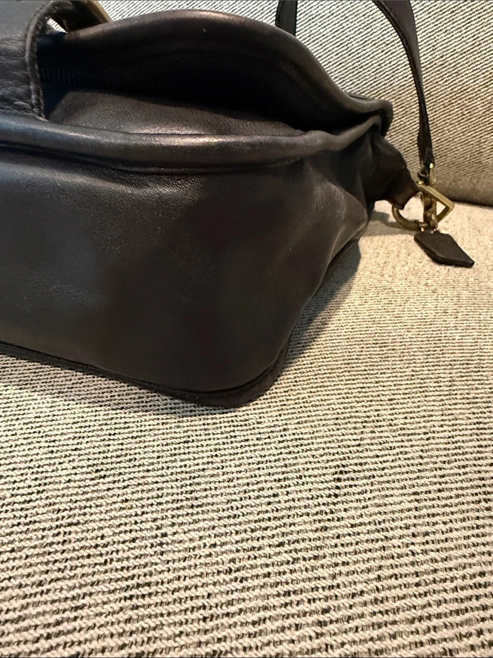 COACH Men's Leather Briefcase Messenger Bag - Black